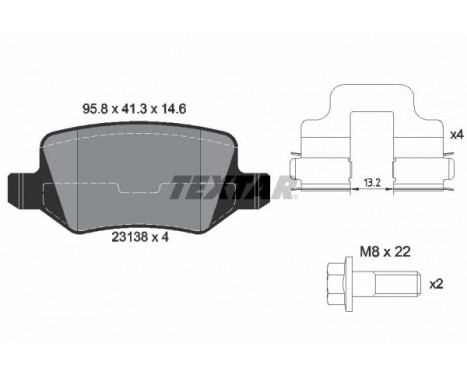 Brake Pad Set, disc brake 2313803 Textar