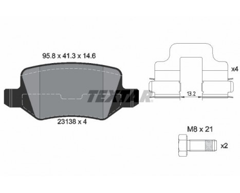 Brake Pad Set, disc brake 2313805 Textar, Image 2