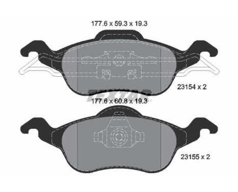 Brake Pad Set, disc brake 2315402 Textar, Image 2