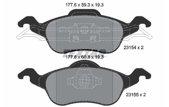 Brake Pad Set, disc brake 2315402 Textar, Image 2