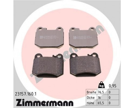 Brake Pad Set, disc brake 23157.160.1 Zimmermann