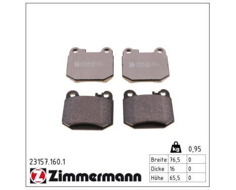 Brake Pad Set, disc brake 23157.160.1 Zimmermann, Image 2