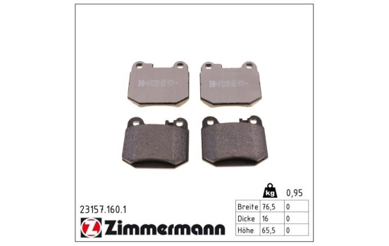 Brake Pad Set, disc brake 23157.160.1 Zimmermann, Image 2
