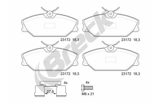 Brake pad set, disc brake 23172 00 702 00 Breck