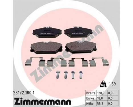 Brake Pad Set, disc brake 23172.180.1 Zimmermann, Image 2