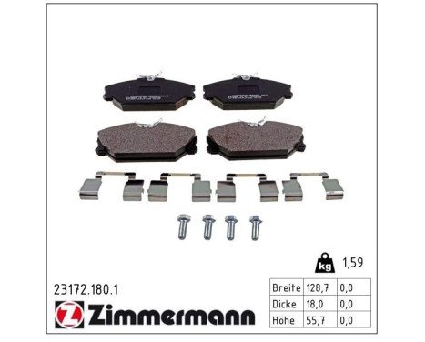 Brake Pad Set, disc brake 23172.180.1 Zimmermann, Image 2