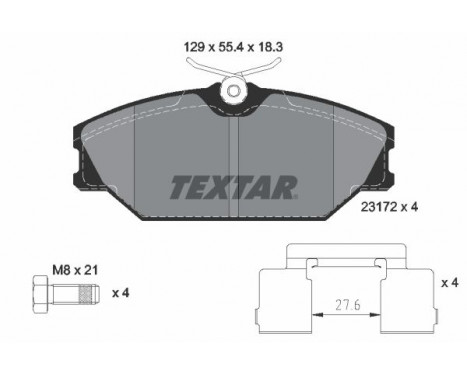Brake Pad Set, disc brake 2317203 Textar, Image 2