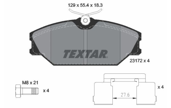 Brake Pad Set, disc brake 2317203 Textar, Image 2