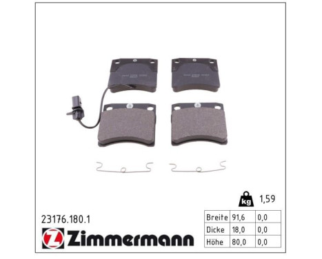 Brake Pad Set, disc brake 23176.180.1 Zimmermann