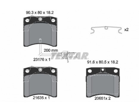 Brake Pad Set, disc brake 2317602 Textar, Image 2