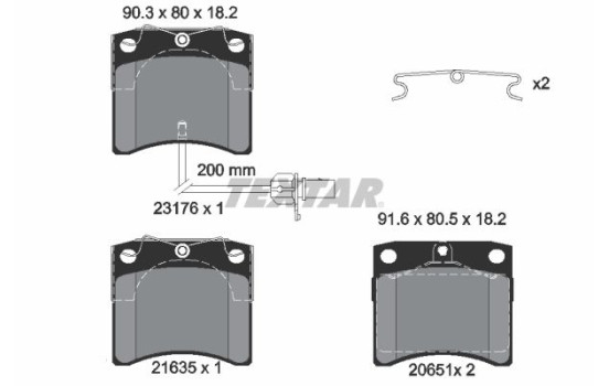 Brake Pad Set, disc brake 2317602 Textar, Image 2