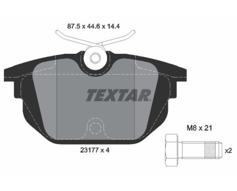 Brake pad set, disc brake 2317703 Textar