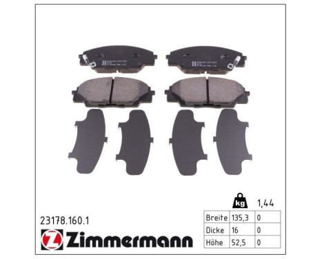 Brake Pad Set, disc brake 23178.160.1 Zimmermann, Image 2