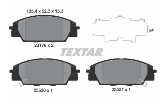 Brake Pad Set, disc brake 2317801 Textar