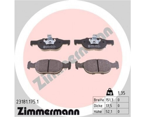 Brake Pad Set, disc brake 23181.175.1 Zimmermann