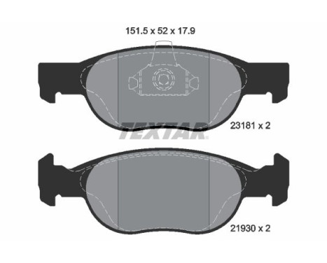 Brake Pad Set, disc brake 2318101 Textar, Image 2