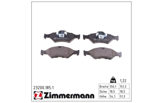 Brake Pad Set, disc brake 23200.185.1 Zimmermann, Image 2