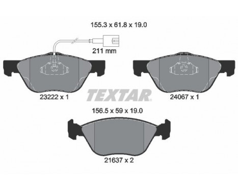 Brake Pad Set, disc brake 2322201 Textar, Image 2