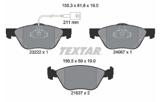Brake Pad Set, disc brake 2322201 Textar, Image 2