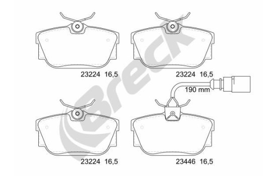 Brake pad set, disc brake 23224 00 702 10 Breck