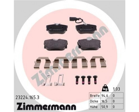 Brake Pad Set, disc brake 23224.165.3 Zimmermann