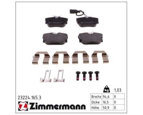 Brake Pad Set, disc brake 23224.165.3 Zimmermann, Image 2