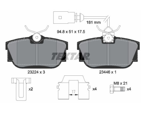 Brake Pad Set, disc brake 2322416 Textar, Image 2