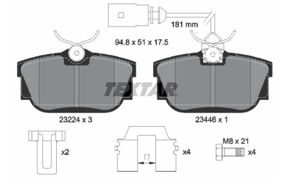 Brake Pad Set, disc brake 2322416 Textar, Image 2