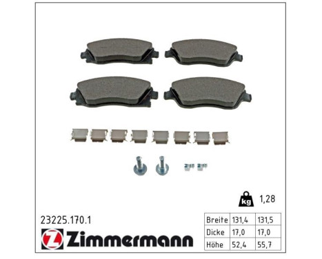 Brake Pad Set, disc brake 23225.170.1 Zimmermann, Image 2