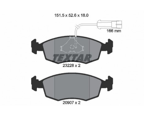 Brake Pad Set, disc brake 2322702 Textar