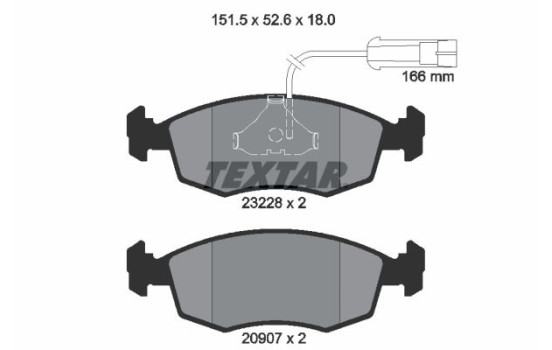 Brake Pad Set, disc brake 2322702 Textar