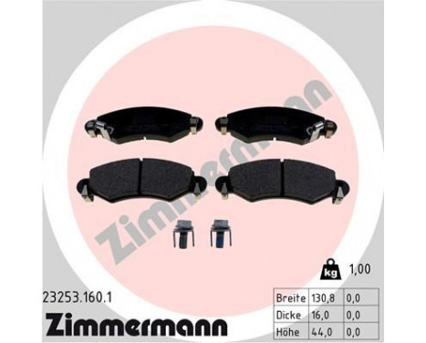 Brake Pad Set, disc brake 23253.160.1 Zimmermann, Image 2