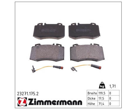 Brake Pad Set, disc brake 23271.175.2 Zimmermann, Image 2