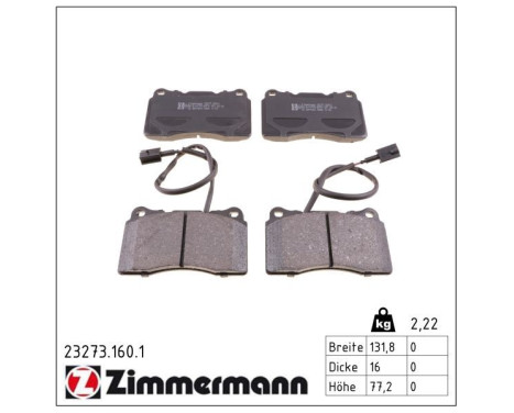 Brake Pad Set, disc brake 23273.160.1 Zimmermann, Image 2