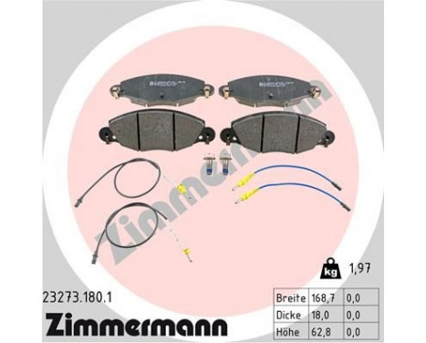 Brake Pad Set, disc brake 23273.180.1 Zimmermann, Image 2