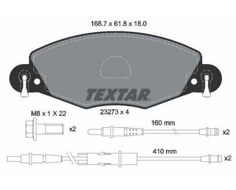 Brake Pad Set, disc brake 2327301 Textar, Image 2