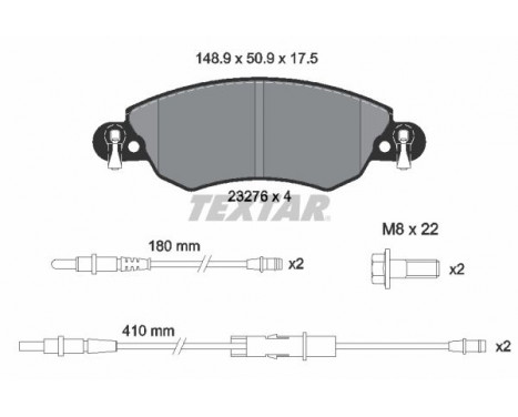 Brake Pad Set, disc brake 2327601 Textar