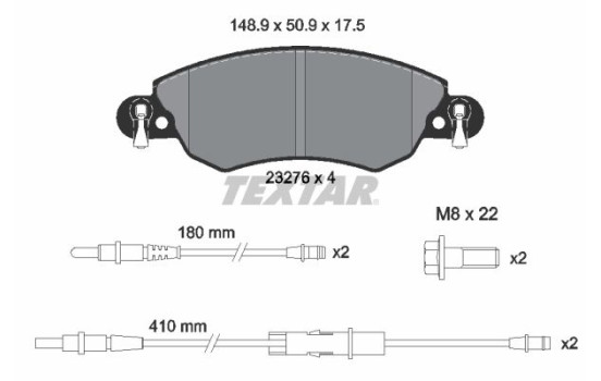 Brake Pad Set, disc brake 2327601 Textar
