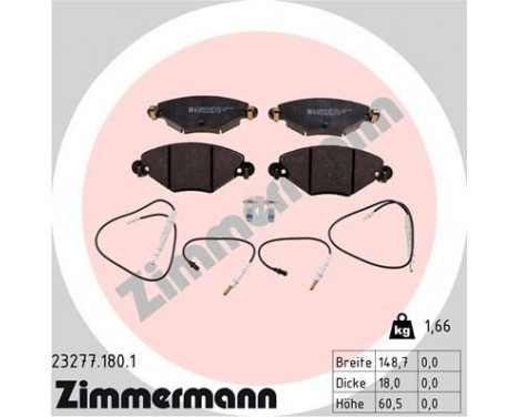 Brake Pad Set, disc brake 23277.180.1 Zimmermann, Image 2