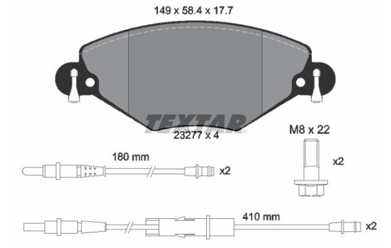 Brake Pad Set, disc brake 2327701 Textar, Image 2