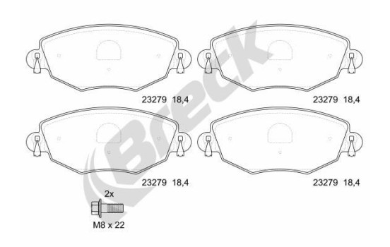 Brake pad set, disc brake 23279 00 701 10 Breck