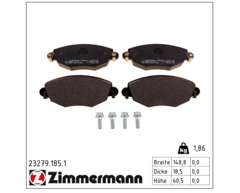 Brake Pad Set, disc brake 23279.185.1 Zimmermann, Image 2