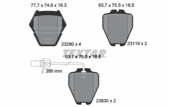 Brake Pad Set, disc brake 2328001 Textar, Image 2