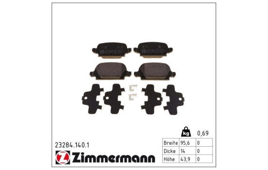 Brake Pad Set, disc brake 23284.140.1 Zimmermann, Image 2