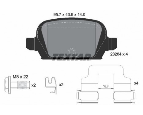 Brake Pad Set, disc brake 2328404 Textar, Image 2