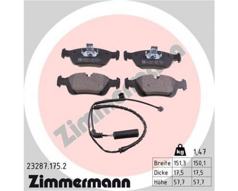 Brake Pad Set, disc brake 23287.175.2 Zimmermann