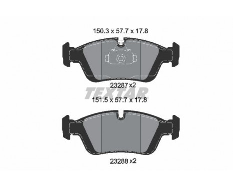 Brake Pad Set, disc brake 2328702 Textar, Image 2