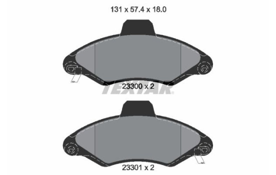Brake Pad Set, disc brake 2330002 Textar, Image 2