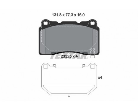 Brake Pad Set, disc brake 2332502 Textar