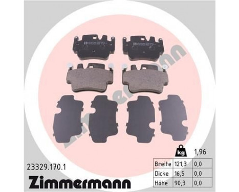 Brake Pad Set, disc brake 23329.170.1 Zimmermann